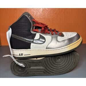 Nike Air Force 1 Black White Silver Hight Tops 315121-022 Mens Size 11.5
